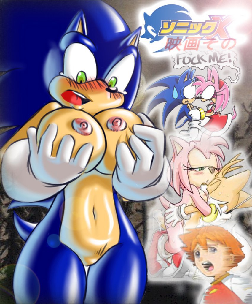 amy_rose ass big_breasts breasts chris_thorndyke genderswap miles_"tails"_prower nipples pussy sonic_the_hedgehog sonic_x