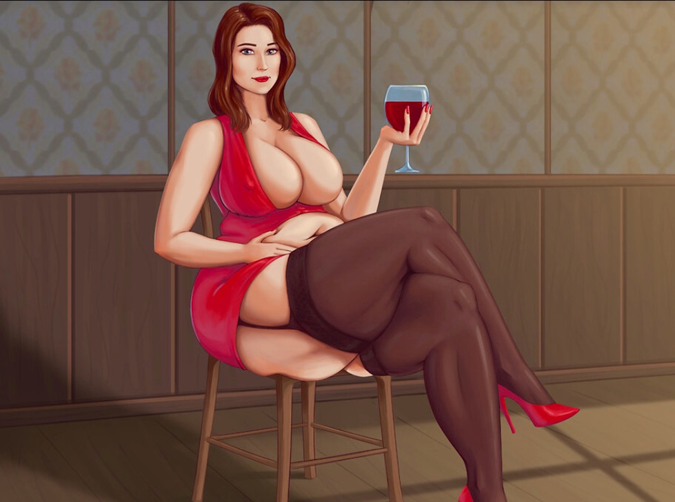 1girl 1girl alluring ar018 bbw big_breasts bitch blue_eyes breasts brunette caucasian cleavage clothed curvy dress high_heels indoors legs legs_crossed looking_at_viewer milf non-nude parted_lips red_nails sexy sitting slightly_chubby slut stockings stomach thick thick_thighs wide_hips wine_glass
