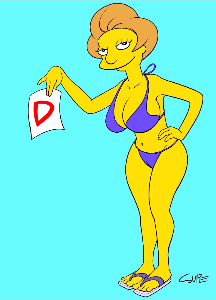 breasts edna_krabappel pussy supe tagme the_simpsons yellow_skin
