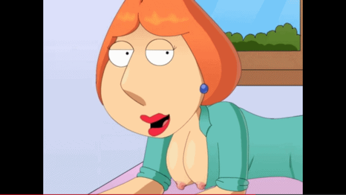 all_fours ass bent_over bottomless bouncing_breasts breasts doggy_position family_guy gif half-closed_eyes lois_griffin looking_back nipples open_mouth penis pov pov_ass sex