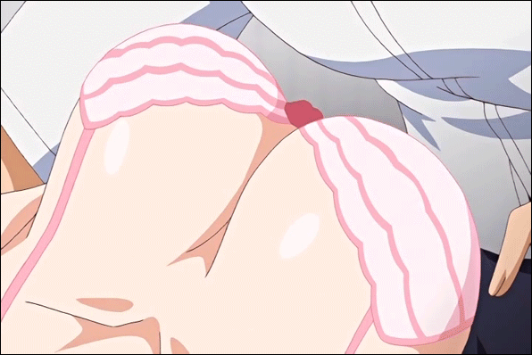 animated animated_gif big_breasts bounce bouncing_breasts bra breasts cleavage flashing gif large_breasts nipples nukidoki! pink_bra poro underwear undressing