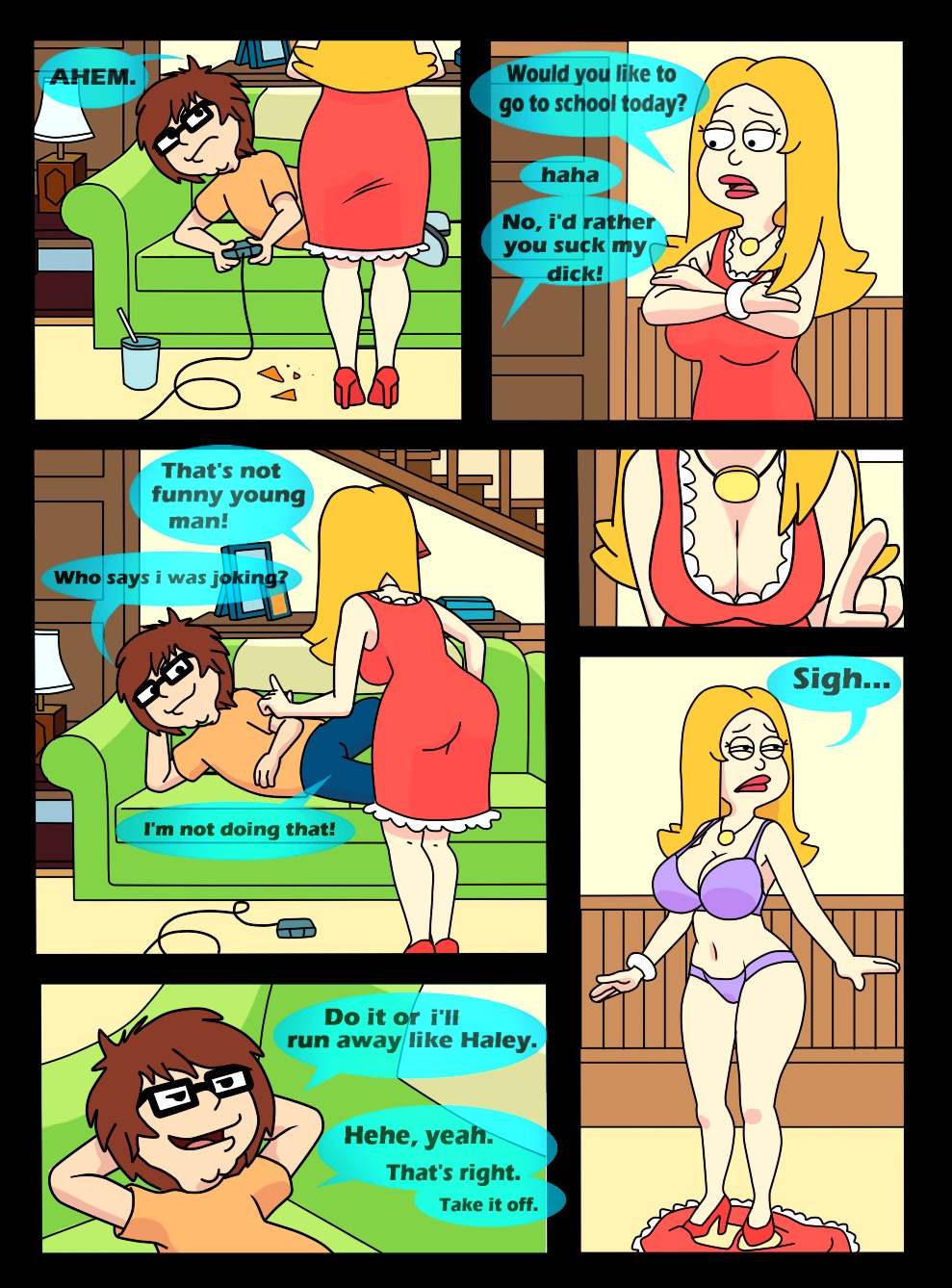 american_dad bra breasts comic francine_smith incest panties steve_smith