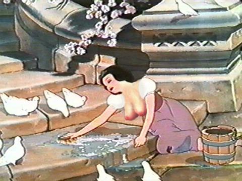 big_breasts bird black_hair breasts breasts_outside disney edit female female_only human nipples princess_snow_white short_hair snow_white_and_the_seven_dwarfs