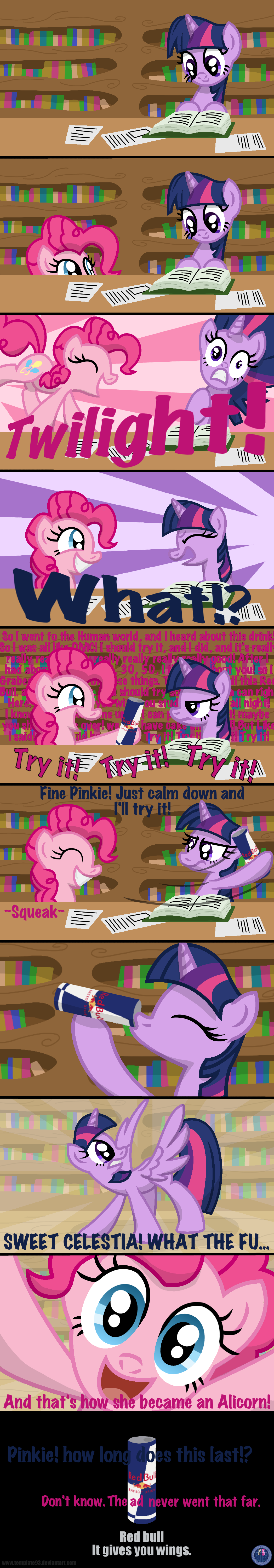 absurd_res friendship_is_magic funny my_little_pony pinkie_pie promotion red_bull template93_(artist) twilight_sparkle wings
