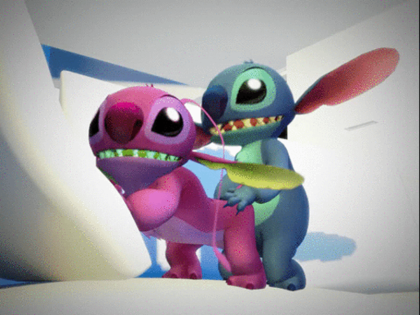 3d alien angel animated animated_gif bent_over blue_skin disney furry gif lilo_and_stitch pink_skin pussy sex stitch