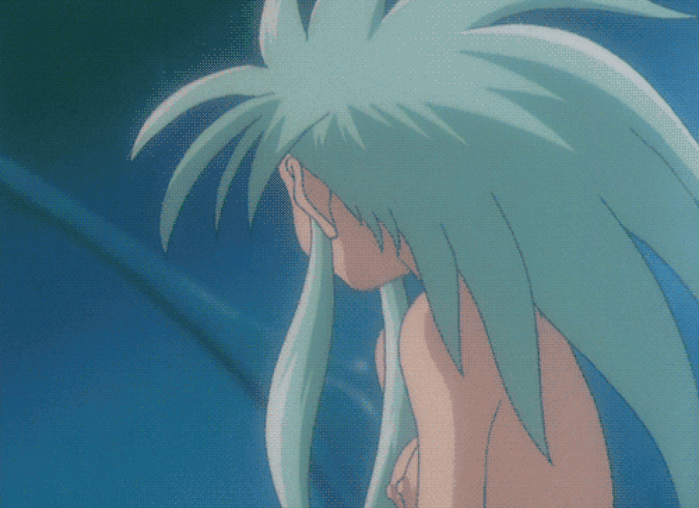 animated anime blue_hair breasts gif nipples nude ryoko_hakubi tenchi_muyo underwater