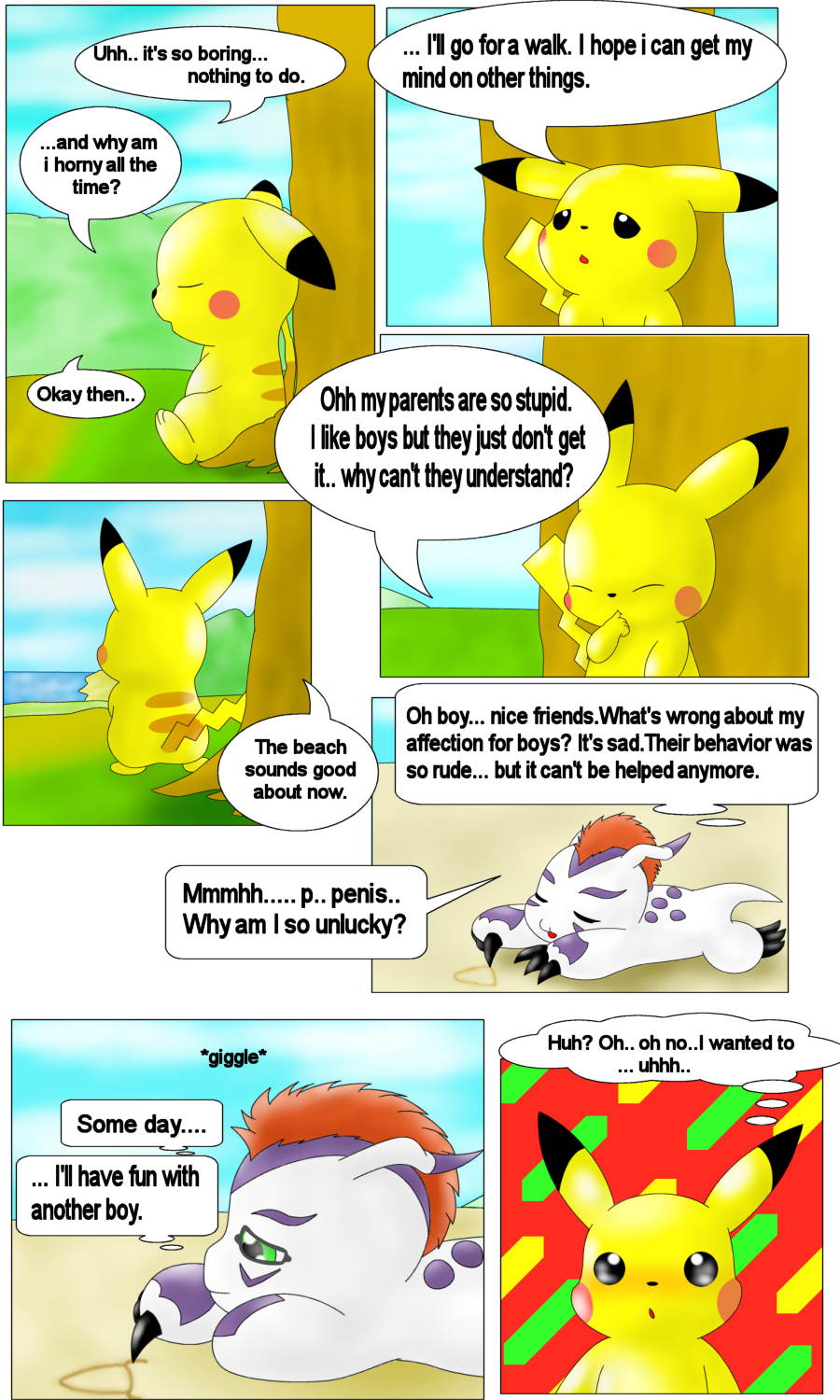 comic crossover curby digimon gomamon pikachu pokemon