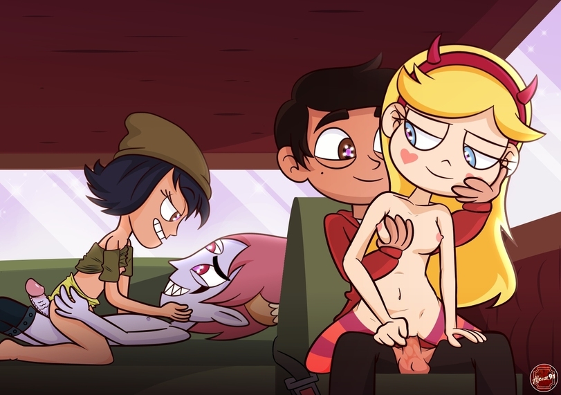 2_girls 2boys black_hair blonde_hair brown_eyes brown_hair janna_ordonia marco_diaz nipples penis sex small_breasts star_butterfly star_vs_the_forces_of_evil tom_lucitor