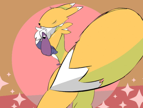 anthro ass big_ass big_breasts bikini blue_eyes breasts canine clothed clothing commoddity digimon female fox furry gif long_tail looking_back loop mammal nipples pussy renamon skimpy solo swimsuit thick_thighs undressing