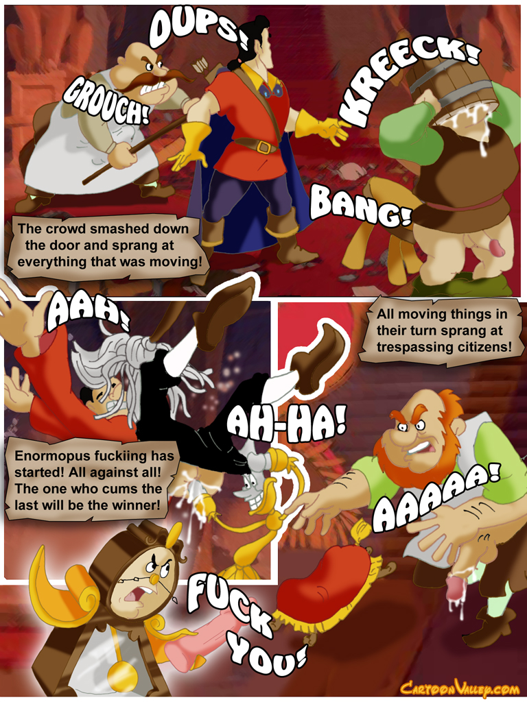 beauty_and_the_beast cartoonvalley.com cogsworth comic disney fuck_you helg_(artist) lumi&egrave;re orange_hair penis teeth text watermark web_address web_address_without_path