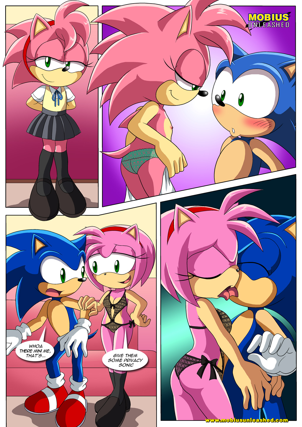 2_girls amy_rose amy_rose_(classic) bbmbbf classic_and_modern_love comic mobius_unleashed multiple_girls palcomix sega sonic_(series) sonic_the_hedgehog sonic_the_hedgehog_(series)