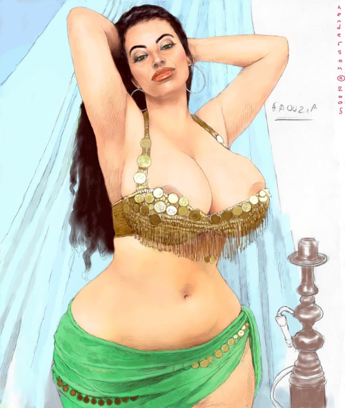 arab areola big_breasts breasts cartoon cleavage earrings huge_breasts tagme wide_hips