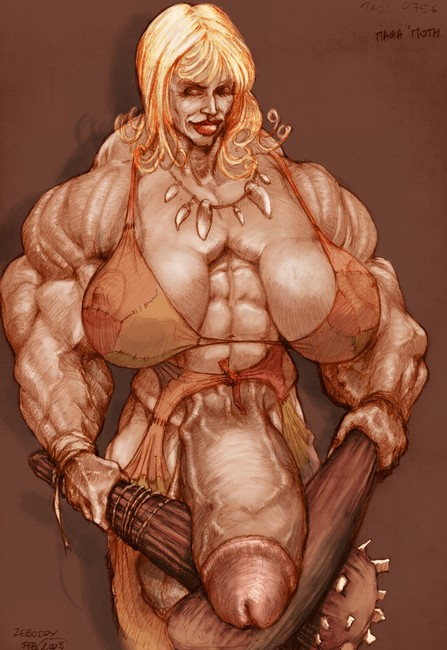 big_breasts breasts futanari intersex muscle zebodoy_(artist)