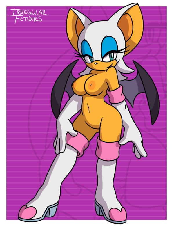 1girl 2015 bat boots breasts cleavage clothed clothing female furry gloves irregular_fetishes mammal nipples nude rouge_the_bat smile sonic_(series) wings