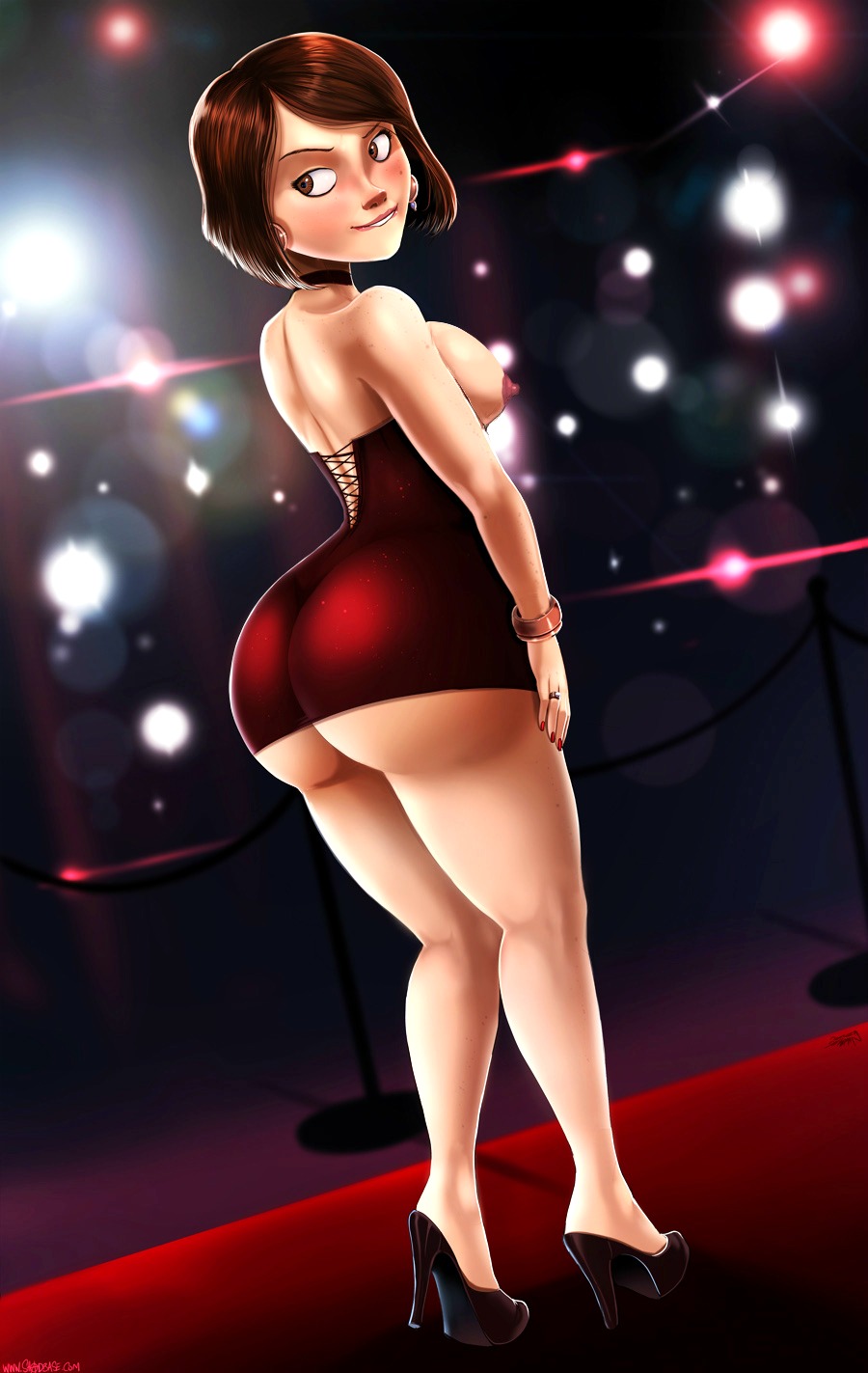 ass breasts dress edit helen_parr nipples the_incredibles