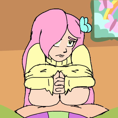 big_breasts breasts fluttershy friendship_is_magic gif green_eyes hetero huge_breasts humanized light_skin my_little_pony olord paizuri paizuri_under_clothes penis pink_hair spike_(mlp) sweater