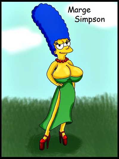 breasts dress marge_simpson tagme the_simpsons yellow_skin