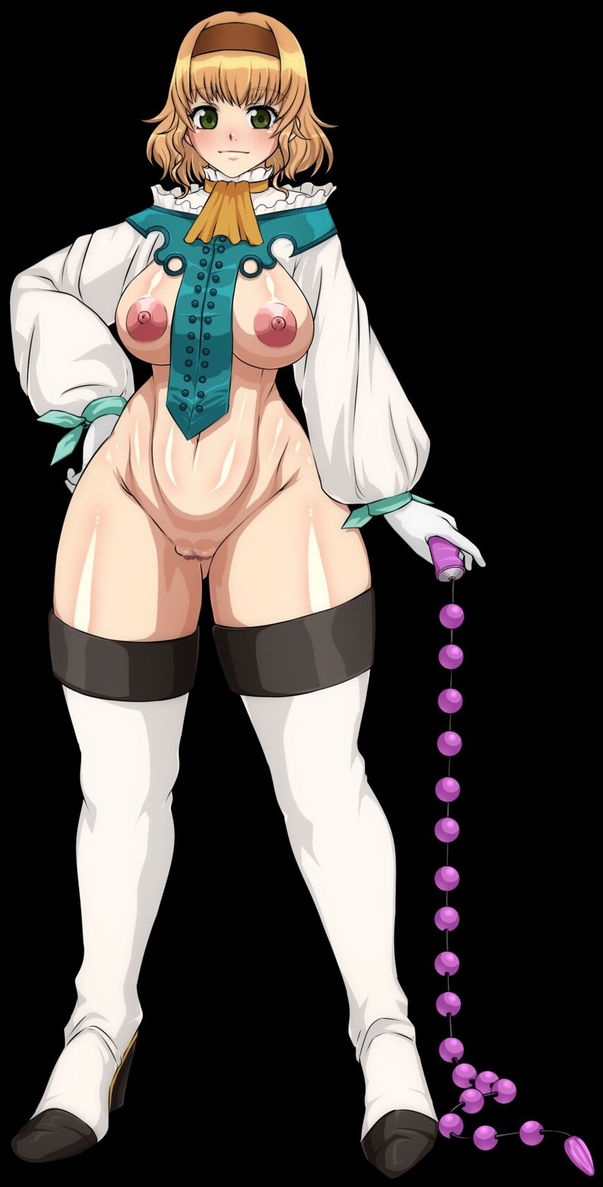 1girl anal_beads big_breasts bimbo bimbofied bitch blonde_hair bottomless breasts breasts_out female_only flashing flashing_at_viewer flirting flirting_with_viewer full_body functionally_nude fuwa_fuwa_pinkchan happy headband high_res holding holding_sex_toy horny huge_breasts huge_hips huge_nipples huge_thighs large_areolae looking_at_viewer mature_female milf natalia_luzu_kimlasca_lanvaldear nipples no_panties nude pink.s pointless_clothes pointless_clothing presenting presenting_breasts presenting_pussy princess pussy ready_to_fuck revealing_clothes revealing_clothing seducing seductive sex_toy short_hair slut smile solo_female stockings tales tales_of_(series) tales_of_the_abyss thick_thighs thighs topless useless_clothes useless_clothing whore wide_hips