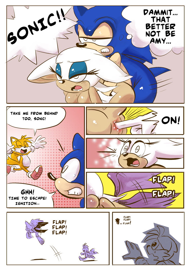 1girl ahegao all_fours anthro anus comic doggy_position fingering flap_flap_flap flying from_behind furry half-closed_eyes humor male miles_"tails"_prower open_mouth rouge_the_bat running sega sex shocked sonic_the_hedgehog tears toufu_(artist) what wings