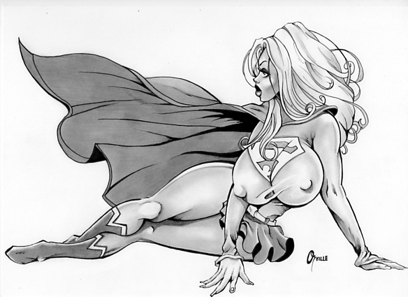 big_breasts bimbo blonde_hair breasts cape cleavage dc huge_breasts long_hair nipples orvilleart_(artist) supergirl superman_(series)