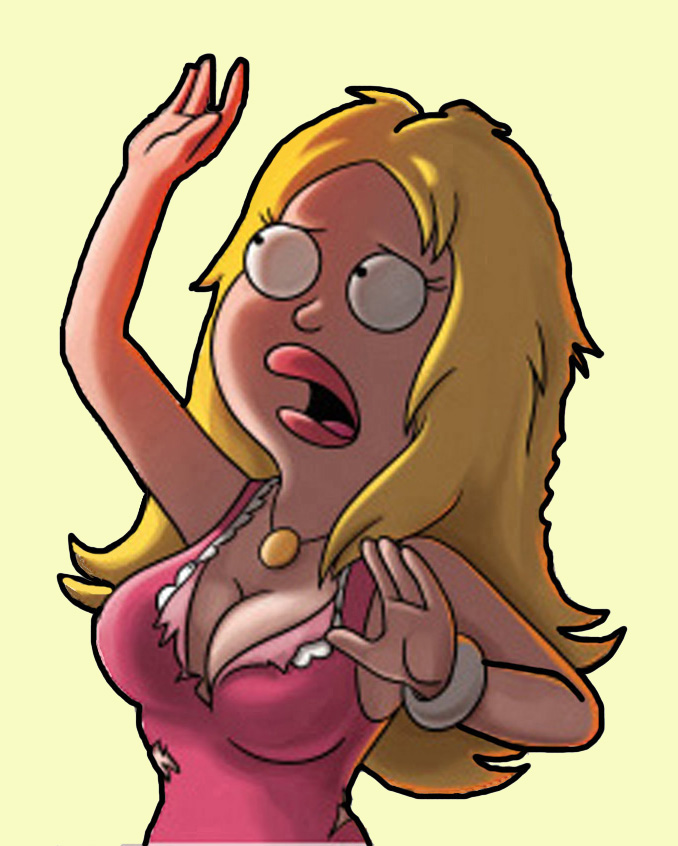 american_dad blond_hair breasts francine_smith sexy_breasts shock_horror torn_dress