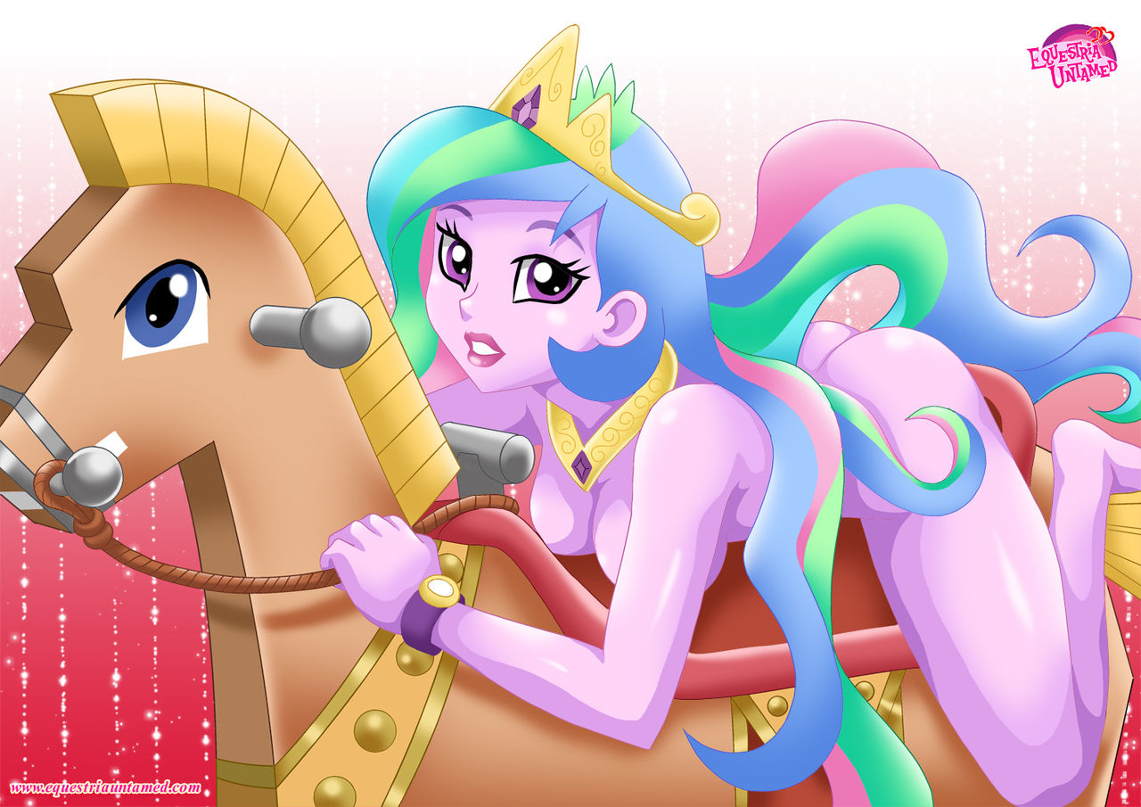 1girl bbmbbf equestria_girls equestria_untamed female female_only friendship_is_magic humanized long_hair looking_at_viewer my_little_pony nude palcomix princess_celestia princess_celestia_(mlp) principal_celestia solo wooden_horse