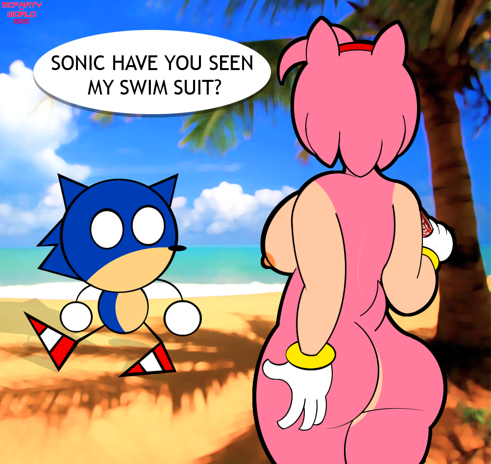 amy_rose anthro ass beach breast furry grope nude sonic_the_hedgehog