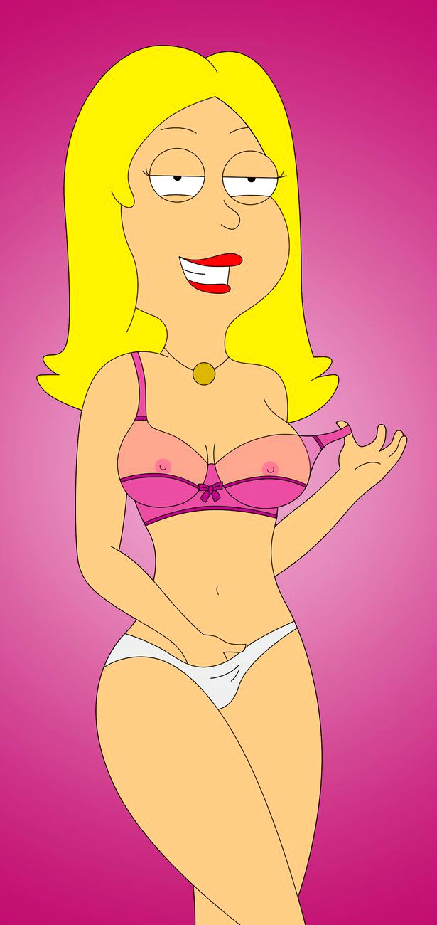 american_dad bra breasts cartoon_milf francine_smith hand_in_panties nipples panties