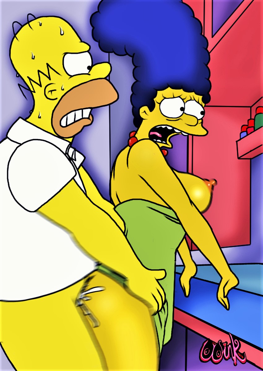 anal ass breasts cum erect_nipples homer_simpson marge_simpson the_simpsons thighs topless
