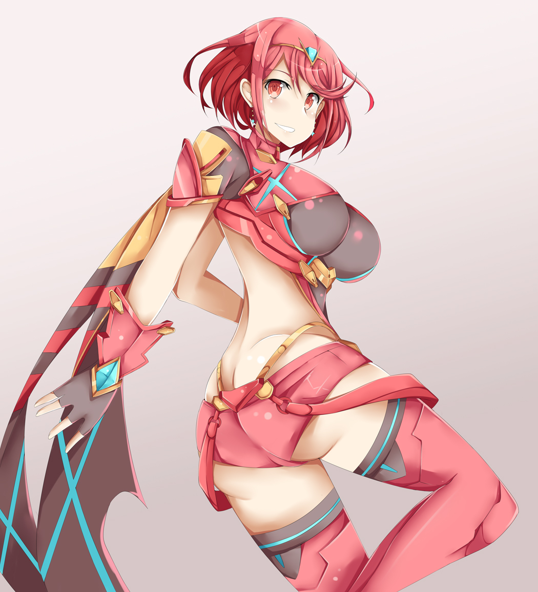 1girl alluring ass big_breasts breasts female fuckable heroine large_breasts light-skinned_female nintendo pyra red_hair short_hair small_ass solo xenoblade xenoblade_(series) xenoblade_2 xenoblade_chronicles xenoblade_chronicles_2