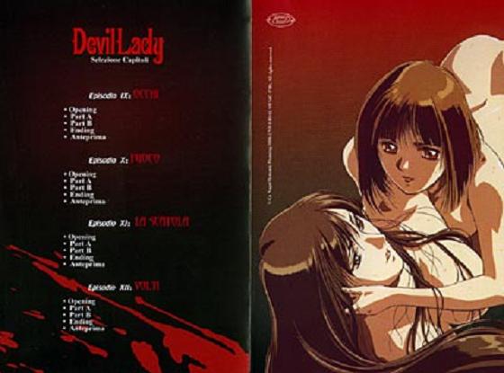 2girls black_hair brown_hair copyright_name devil_lady devilman devilman_lady eye_contact female fudou_jun girl_on_top hair hand_on_another's_face hug jun_fudou kazumi_takiura long_hair looking_at_another multiple_girls nude open_mouth scan short_hair smile takiura_kazumi very_long_hair yuri