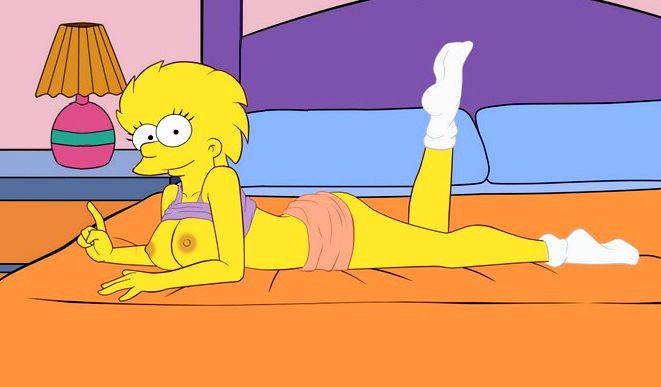 ass breasts lisa_simpson nipples the_simpsons yellow_skin