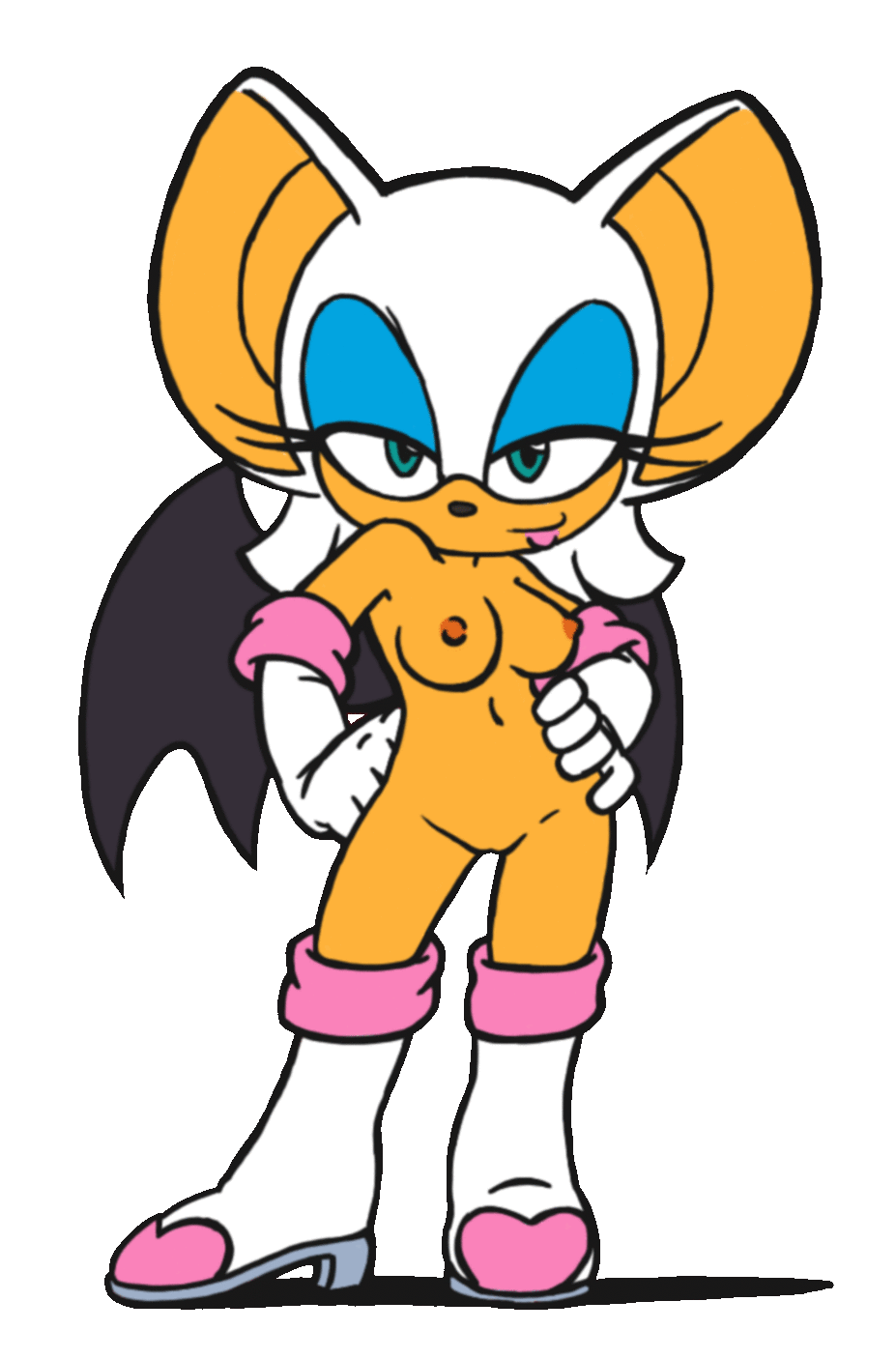 1girl anthro bat boots breasts furry gloves mammal nude pussy rouge_the_bat simple_background sonic sonic_the_hedgehog transparent_background video_games wings