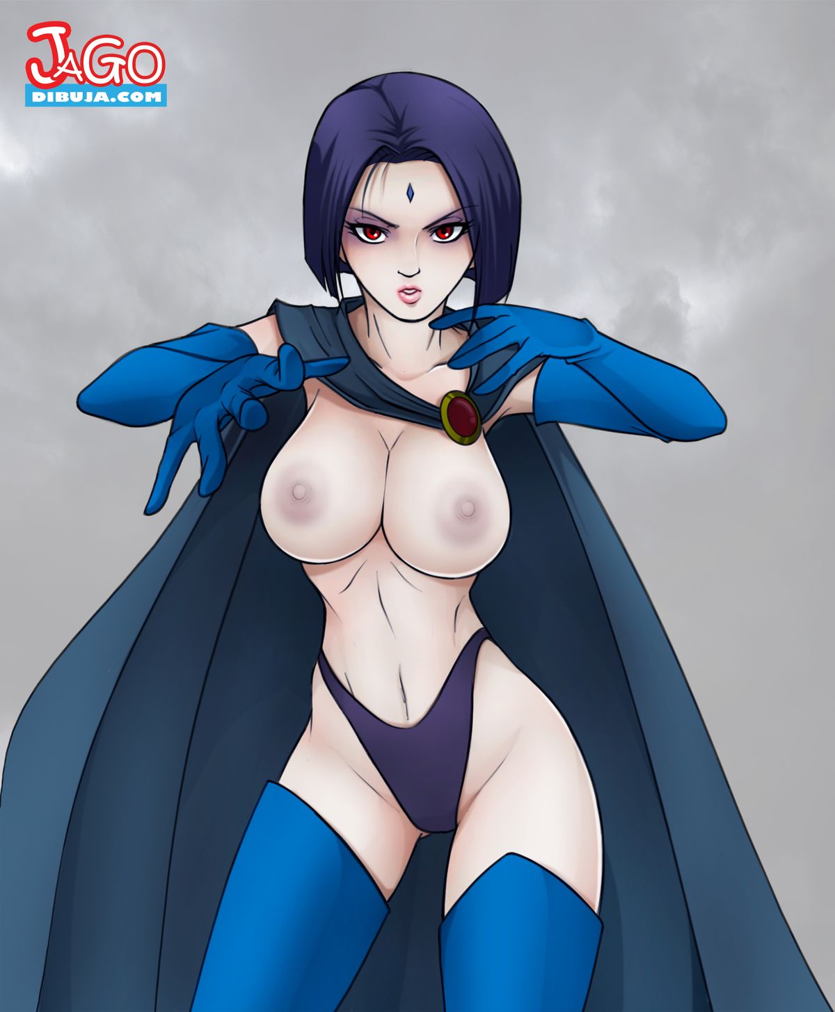 breasts flashing jago_(artist) nipples outfit raven_(dc) teen_titans