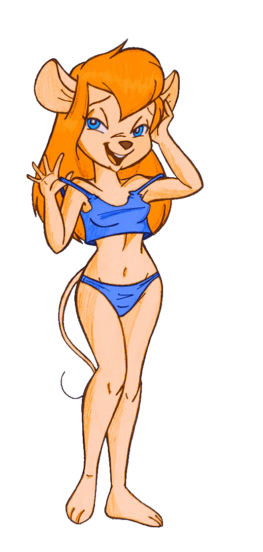 anthro blonde chip_'n_dale_rescue_rangers cute disney furry gadget_hackwrench mouse panties poland_(artist) simple_background smile tail transparent_background underwear