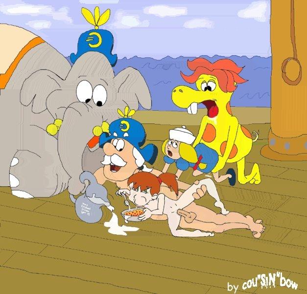 brunhilde captain_crunch cou_"sin"_bow crunchberry_beast mascots smedley_the_elephant
