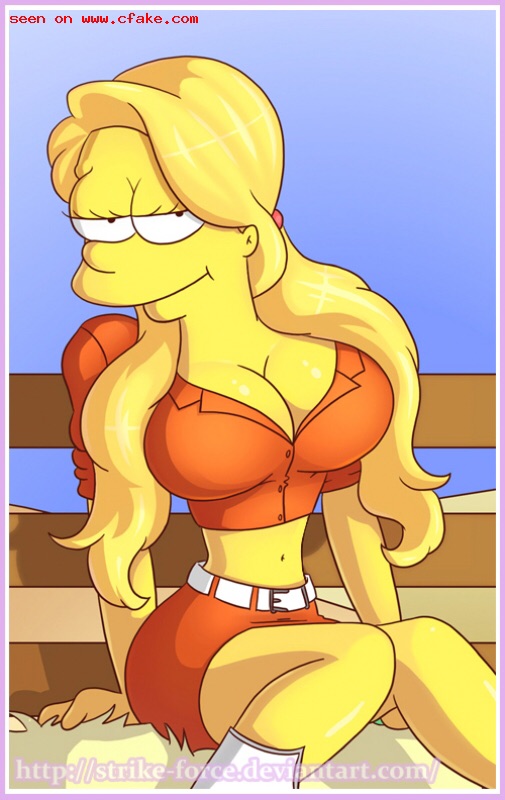 big_breasts blonde breasts grown_up lisa_simpson the_simpsons tight_outfit yellow_skin