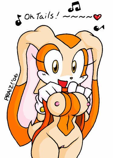 1girl breasts cream_the_rabbit looking_at_viewer nipples smile sonic_(series)