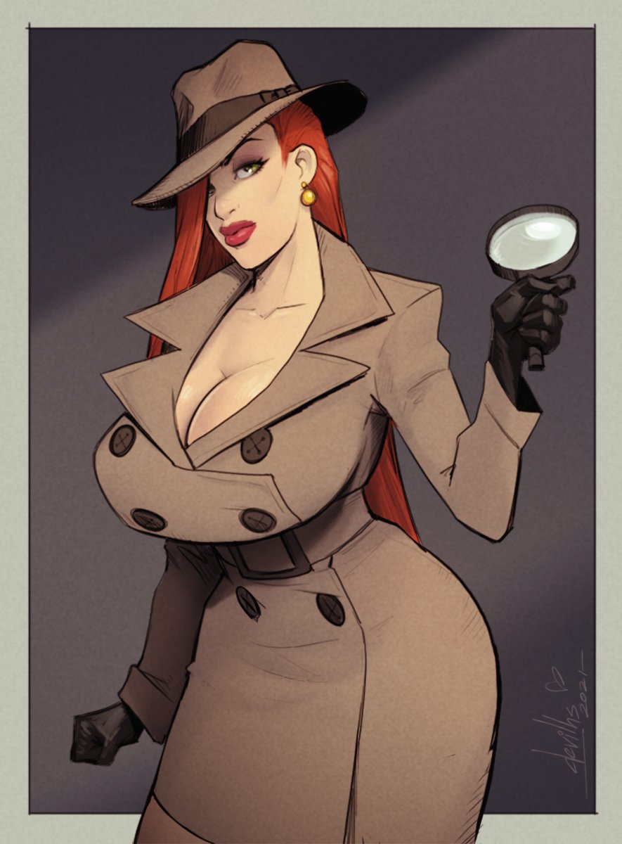 1girl 1girl 1girl big_breasts breasts cleavage clothed_female detective devil_hs female_focus female_only huge_breasts jessica_rabbit long_hair looking_at_viewer red_hair solo_female solo_focus toon_character trenchcoat who_framed_roger_rabbit