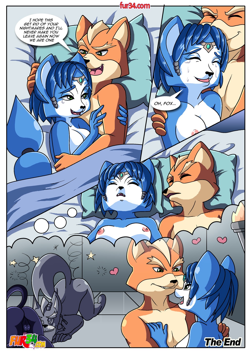 1girl bbmbbf comic fox_mccloud fur34 fur34* krystal love_brings_us_together nintendo palcomix panther_caroso star_fox tagme wolf_o'donnell