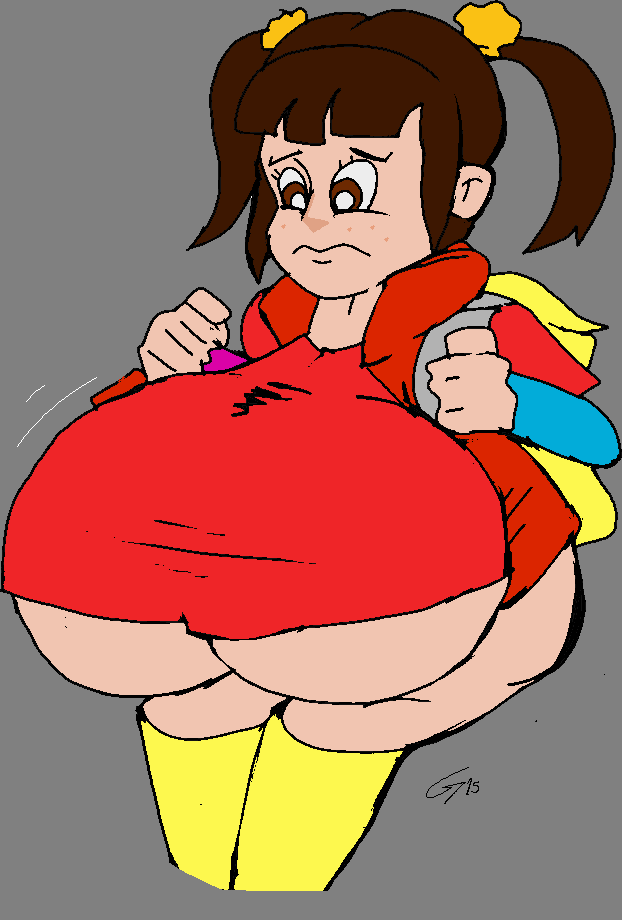 backpack big_breasts breasts pigtails punky_brewster tagme