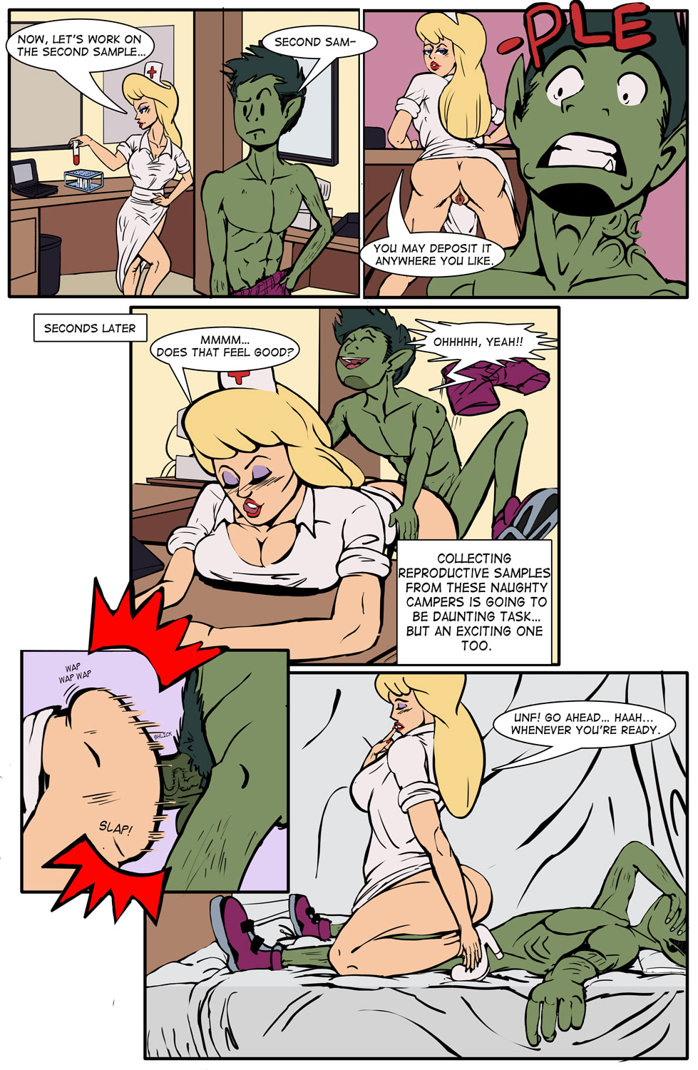 animaniacs ass beast_boy big_ass breasts comic crossover doggy_position girl_on_top hello_nurse male/female nurse pussy reverse_cowgirl_position riding teen_titans