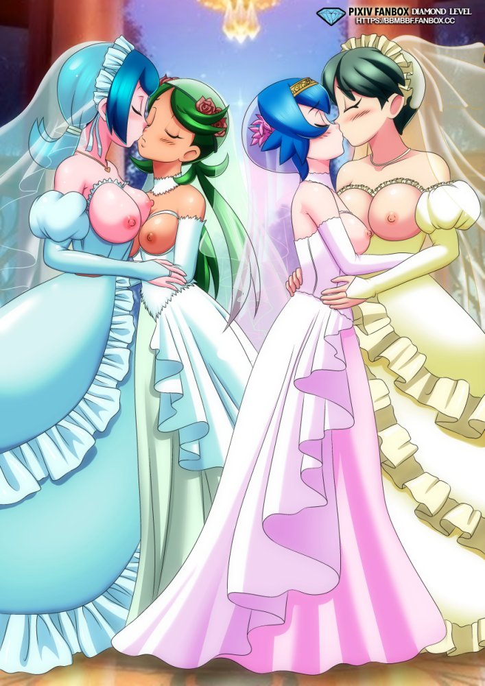 4girls bbmbbf bride incest lana lana's_mother lana_(pokemon) lesbian mallow mallow's_mother mallow_(pokemon) mother_and_daughter mother_swap palcomix pokemon pokemon_sm pokepornlive wedding_dress wife_and_wife yuri