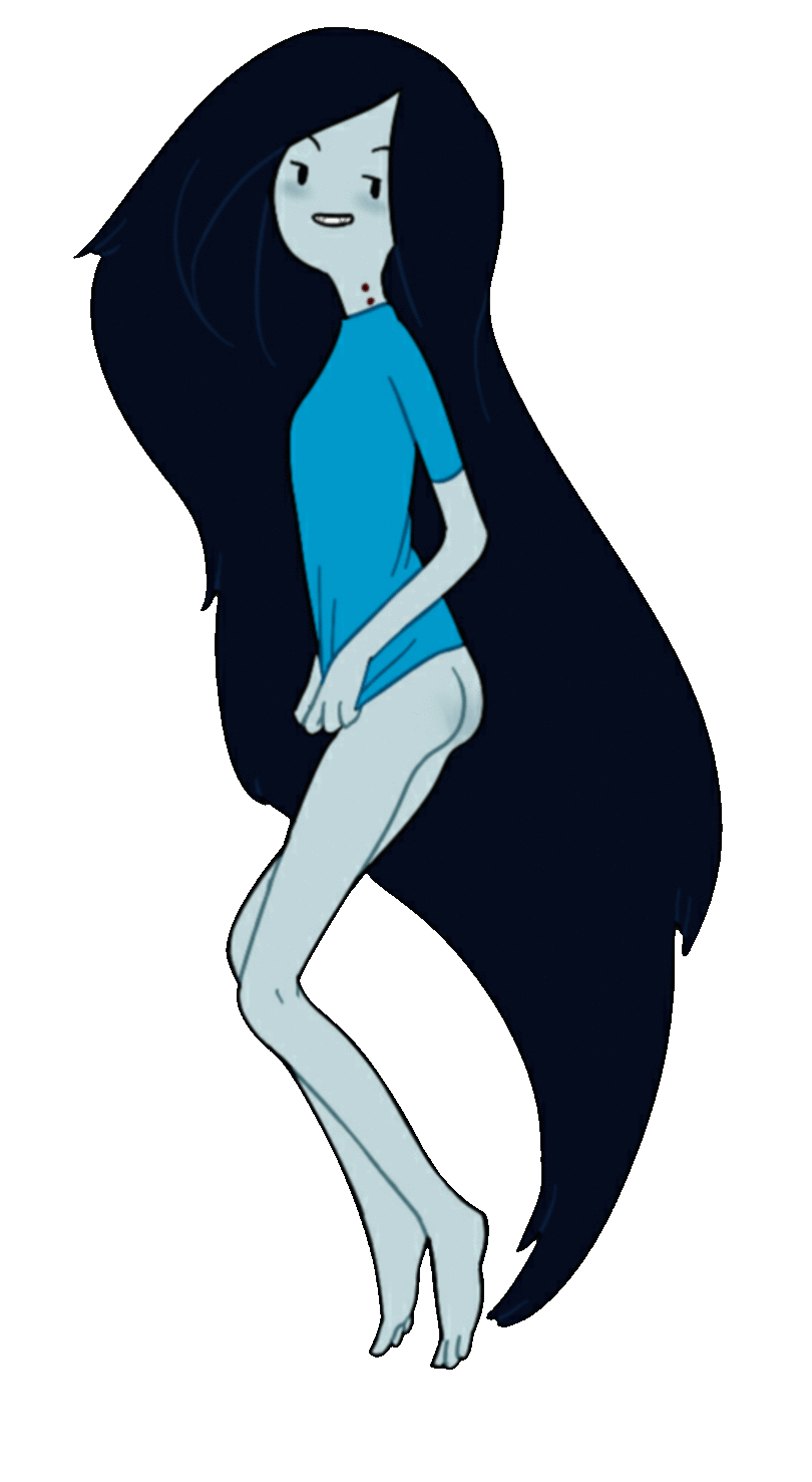 adventure_time ass bottomless breast cartoon_network legs long_hair marceline shirt simple_background smile transparent_background vampire