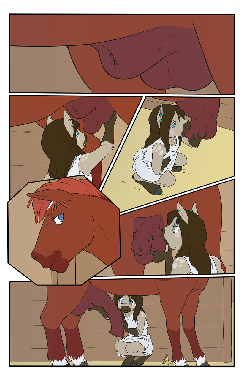 2014 animal_genitalia animal_penis anthro anthro_on_feral barn beastiality big_dom_small_sub blue_eyes bodily_fluids breasts comic contentious_content dominant duo equid equine erection eris_(marefurryfan) extreme_content farm female female_on_feral feral frottage furry gasp genital_fluids genitals gloves_(marking) hair hay hetero high_resolution hooves horse horse_penis interspecies intraspecies kissing kneel larger_feral larger_male leg_markings licking lying male male_on_anthro mammal marefurryfan markings nipples nude on_back one_eye_closed open_mouth original penis rainstorm_(marefurryfan) sex size_difference small_breasts smaller_anthro smaller_female smaller_penetrated socks_(marking) soroxel spots tongue tongue_out undressed young