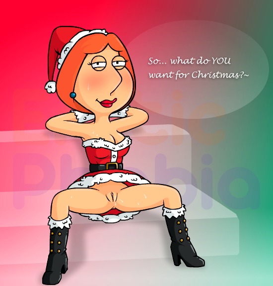 boots breasts eyelashes family_guy lois_griffin pussy santa_hat text