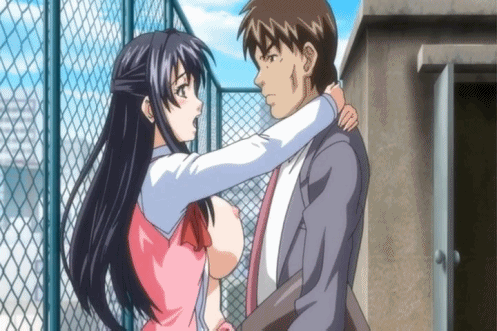 animated animated_gif bouncing_breasts breasts clothed_sex d-spray gif no_bra open_shirt sex shirt uniform