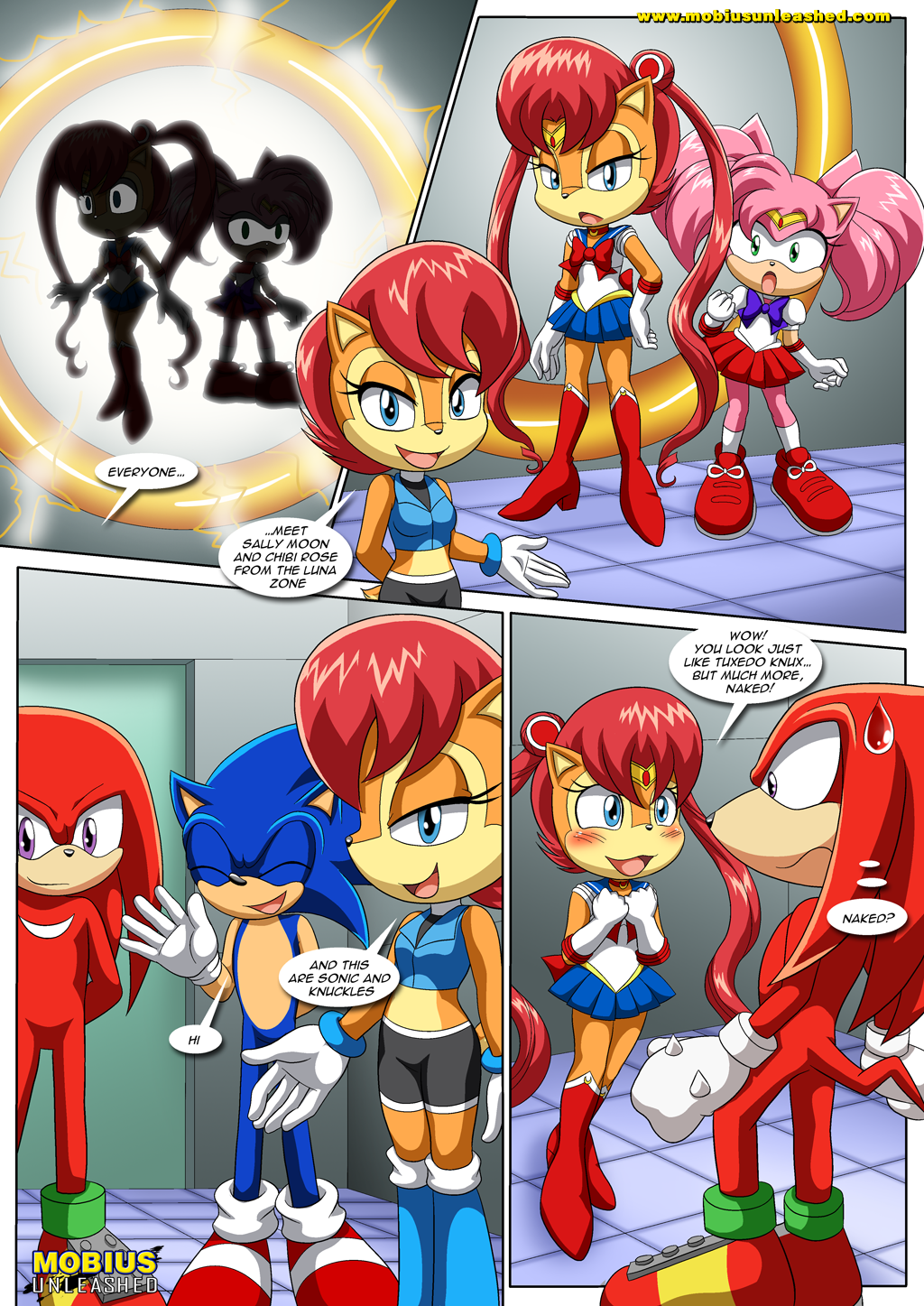 amy_rose bbmbbf chibi_rose comic knuckles_the_echidna mobius_unleashed palcomix parody rosy_the_rascal sailor_moon sally_acorn sally_moon sega sonic_(series) sonic_the_hedgehog sonic_the_hedgehog_(series) the_luna_connection