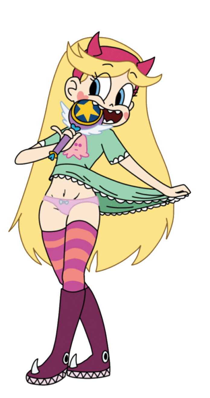 1girl blonde bow_panties disney panties pink_panties simple_background skirt smile star_butterfly star_vs_the_forces_of_evil teen transparent_background underwear wand