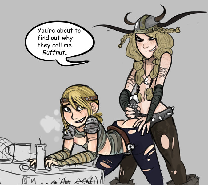1girl astrid_hofferson candle clothes english_text grey_background how_to_train_your_dragon ruffnut text torn_clothes